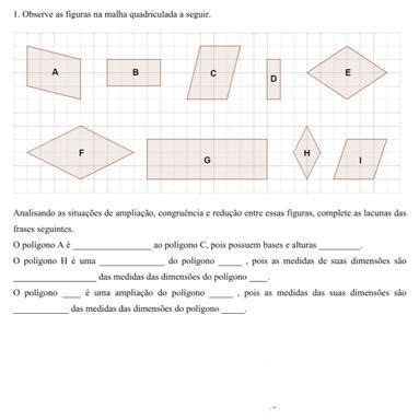 Observe As Figuras Na Malha Quadriculada A Seguir Brainly Br