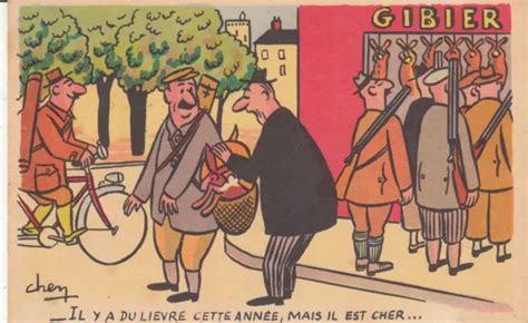 Carte Postale Ancienne Humoristique Humour Dessinateur Chem Du Li Vre