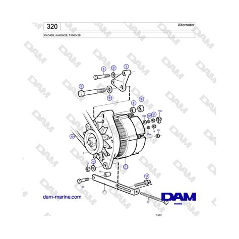 Volvo Penta KAD42B KAMD42B TAMD42B Alternador