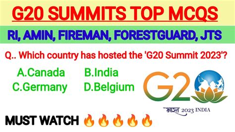 G20 Summits MCQ Current Affair Static Gk Gk Odisha Gk Odisha