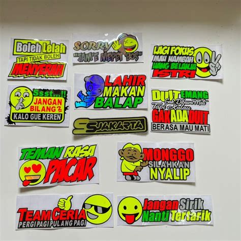 STIKER STICKER KATA KATA LUCU STABILO CUTTING Lazada Indonesia