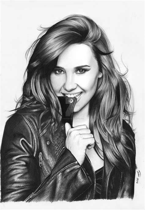 Demi Lovato Drawing, Pencil, Sketch, Colorful, Realistic Art Images ...