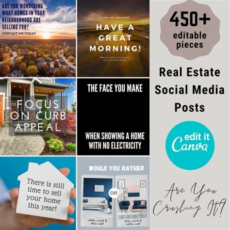 Real Estate Facebook Instagram Social Media Posts For Realtors Etsy