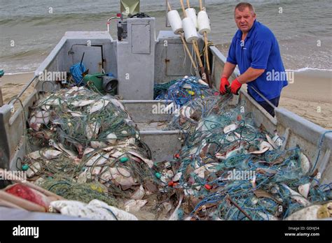 Piaski Poland 17th July 2016 Fishermen In Piaski Return From The