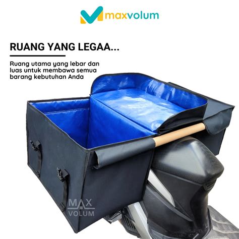 Tas Motor Anti Air Besar Hitam List Hitam Maxvolum