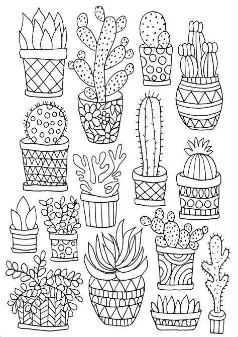 Cactus Plants Coloring Page Coloring Pages