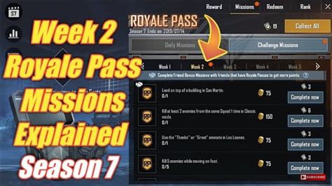 PUBG MOBILE Season 7 Royale Pass WEEK 2 Mission Explain In Depths