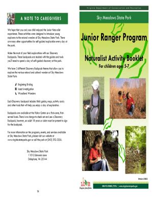 Fillable Online Dcr Virginia Govstate Parksdocumentjunior Ranger