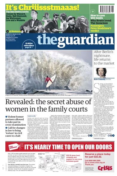 The Guardian Uk Front Page For 23 December 2016 Paperboy Online