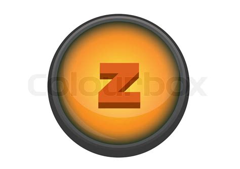 Buchstabe z auf Knopfdruck golden | Stock-Vektor | Colourbox