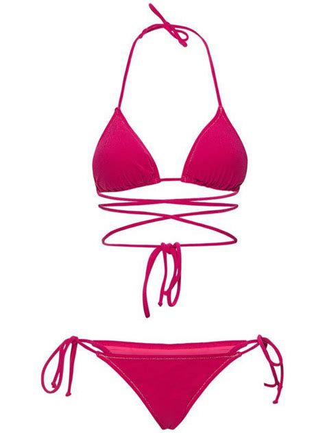 Buy REINA OLGA Miami Terry Triangle Bikini Fuchsia At 30 Off