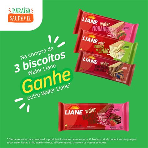 Biscoito Wafer Chocolate Avelã Sem Lactose Liane contendo 3 pacotes