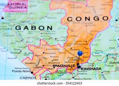 Brazzaville Pinned On Map Africa Stock Photo 354122453 | Shutterstock