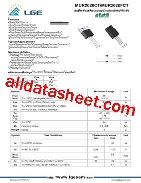 MUR2020FCT Datasheet(PDF) - Shenzhen Luguang Electronic Technology Co., Ltd