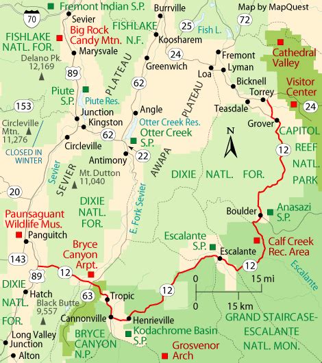 Scenic Byway 12 Utah Map - Map