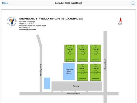 field-map-Benedict-Sports-Complex - Arizona Sports League