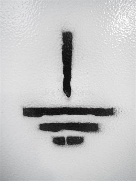 Stencil Symbol of Ground (electricity) on a Gray Metal Surface Stock ...