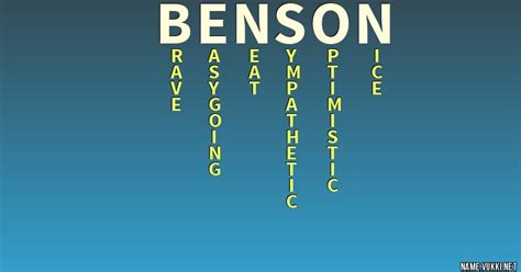 The Meaning Of Benson Name Meanings