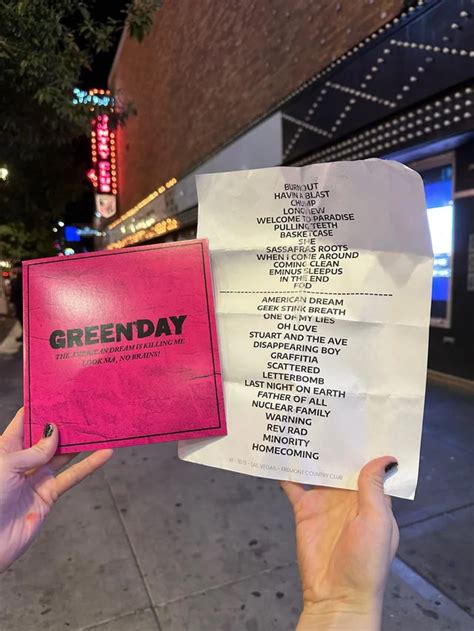 Green Day Live 2023 10 19 Fremont Country Club Las Vegas Nevada