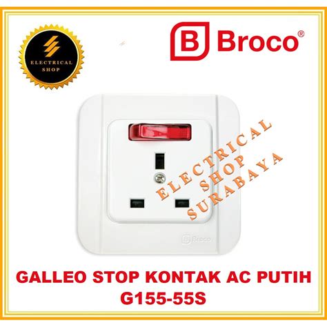 Jual BROCO GALLEO IB STOP KONTAK AC PUTIH G155 TERSEDIA HARGA GROSIR