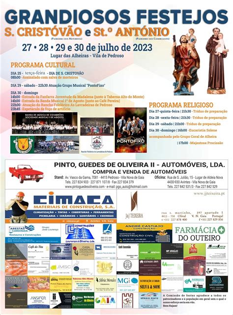 Festas Em Honra De S O Crist V O E Santo Ant Nio Vila De Pedroso