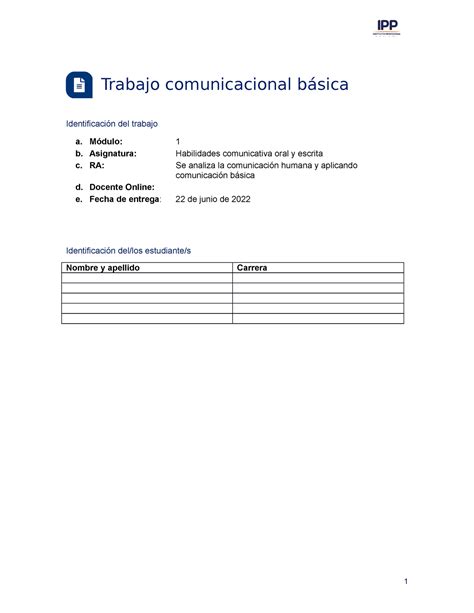 TI M1 Habilidades para la comunicación oral y escrita Trabajo