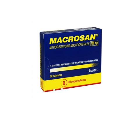 Macrosan Nitrofurantoina 100 mg 30 Cápsulas - Farmauno.cl