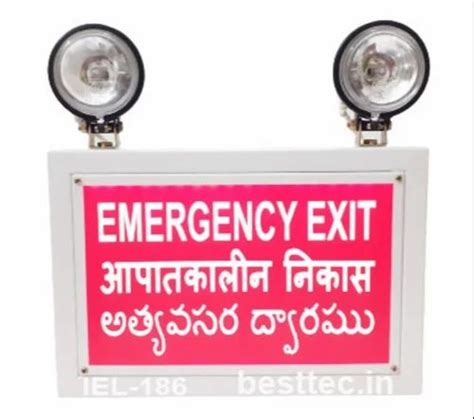 Warm White Best Industrial Emergency Light With Exit Sign Cabinet