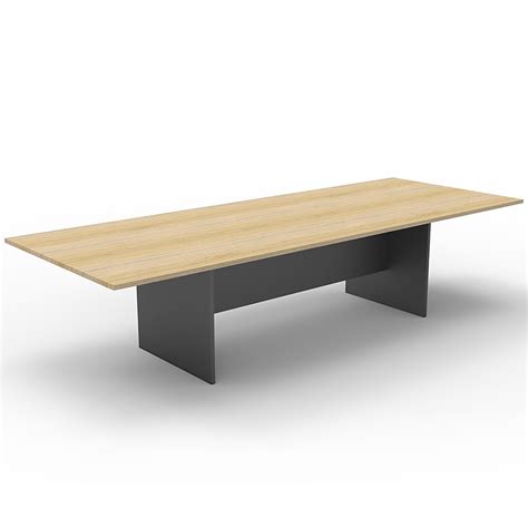 Corporate Select Meeting Table Natural Oak And Ironstone Colours