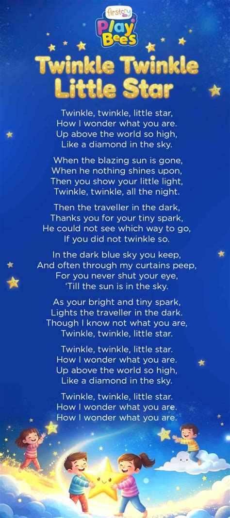 Twinkle Twinkle Little Star Lyrics Nursery Rhyme And Song