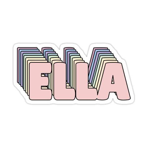 Ella Name Sticker For Sale By Ashleymanheim Name Wallpaper Preppy Wallpaper Name Stickers