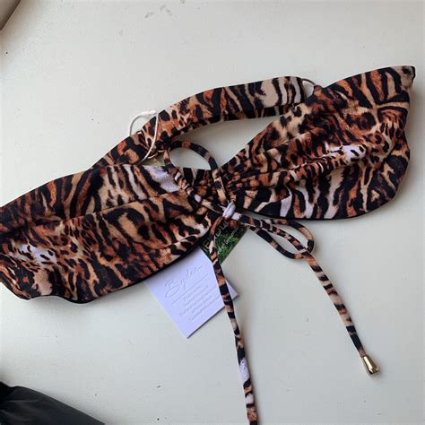 Bydee Cheetah Leopard Print Boob Tube Bikini Top Depop