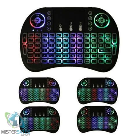 Mini Teclado Touch Sem Fio Tv Wireless Rgb Luz Led Efeitos