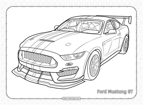 Ford Mustang GT Coloring Pages for Kids