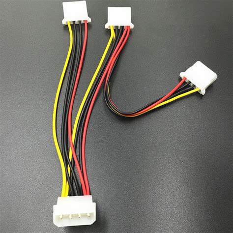 4Pin Molex Male to 3 Port Molex IDE Female Power 4Pin Power Cable ...