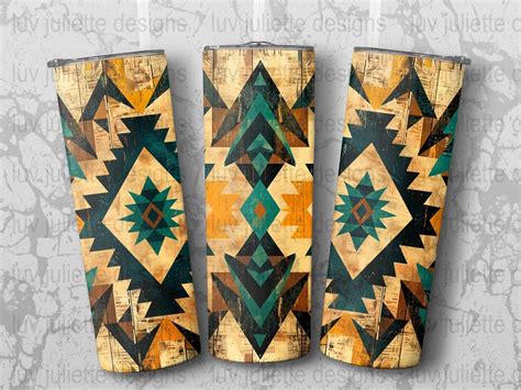 Rustic Aztec Tumbler Wrap Boho Western Aztec Tumbler Seamless Tumbler