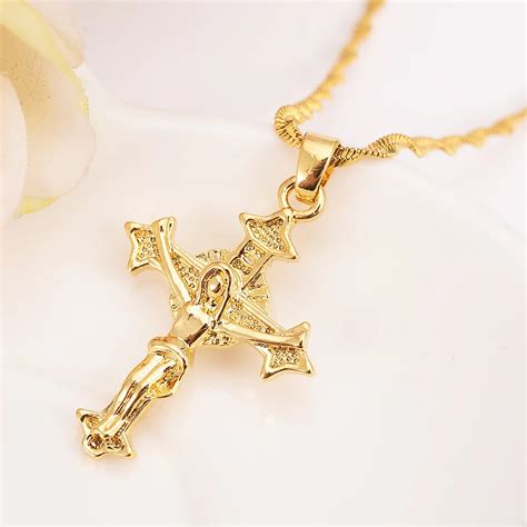 Men Cross Necklace Pendant Women INRI Juses Crucifix Christianity