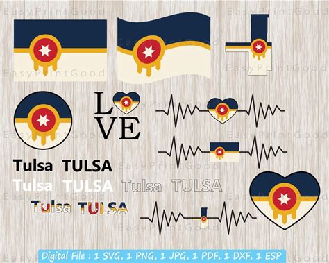 Tulsa Flag Svg Bundle, Tulsa Flag, Tulsa Map Flag, Tulsa Country Banner ...