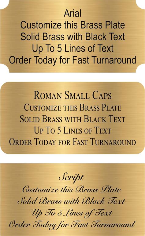 Customized Engraved Brass Name Plate Urn Plate Trophy