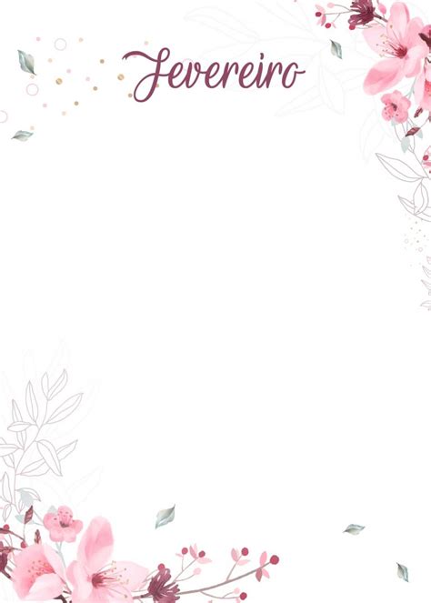 Planner Floral Capa Fevereiro Fazendo A Nossa Festa