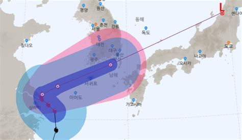 기상청속보 2021 14호태풍찬투 13~14일 실시간경로 제주도·여수 물폭탄