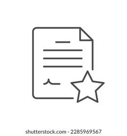 Special Document Line Outline Icon Stock Vector Royalty Free