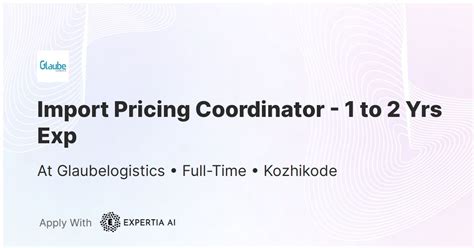 Import Pricing Coordinator 1 To 2 Yrs Exp Job Kozhikode Junior