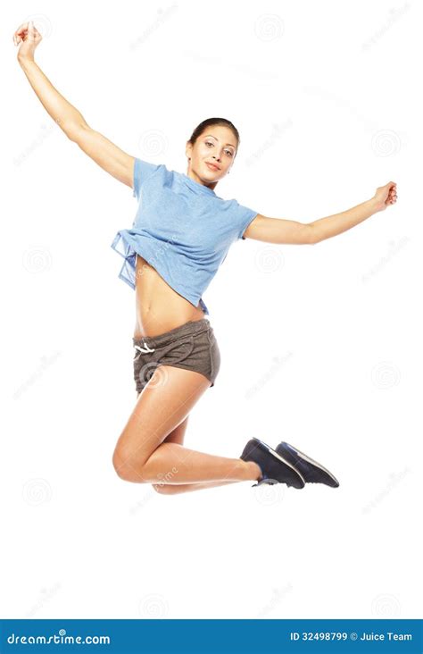 Sauter De Femme De Forme Physique De La Joie Image Stock Image Du