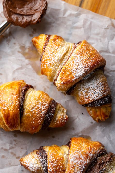 3 Ingredient Nutella Puff Pastry Croissants Chasing Cravings