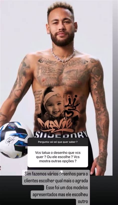 Neymar faz tatuagem em homenagem à filha Mavie veja foto