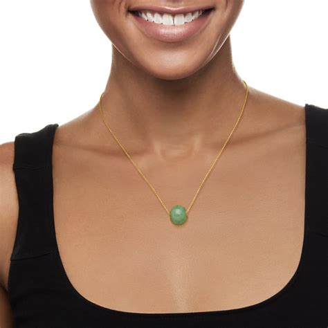 Jade Bead Pendant In Kt Yellow Gold Ross Simons