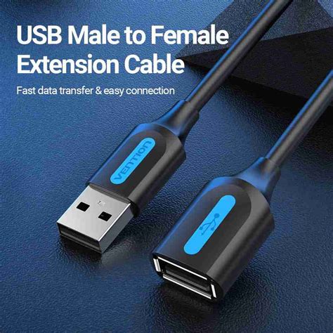 Vention Usb 2 0 A Male To A Female Extension Cable 3m Black Pvc Type Almiria Techstore Kenya