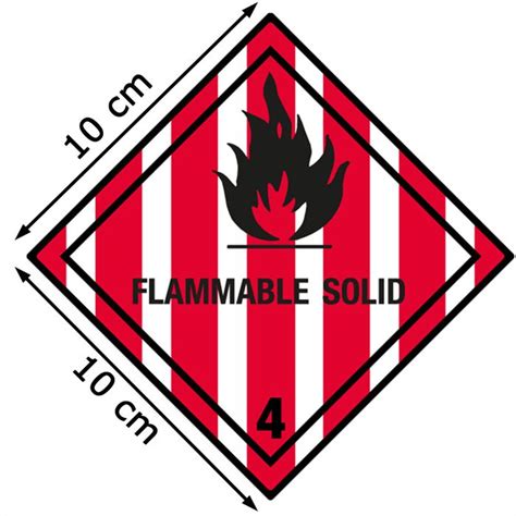 Boxlab Gefahrgutaufkleber Gefahrzettel Klasse Flammable Solid