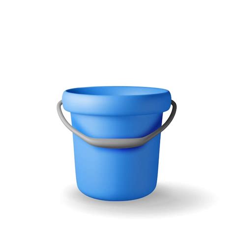 Premium Vector D Empty Plastic Bucket Isolated